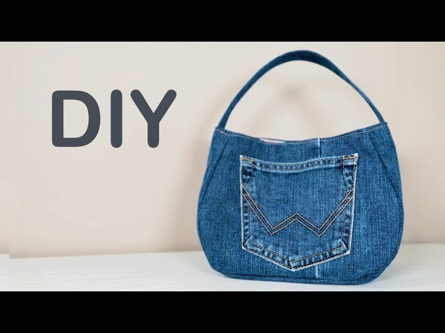 トートバッグの作り方】丸みがあるデザインのデニムのハンドバッグ