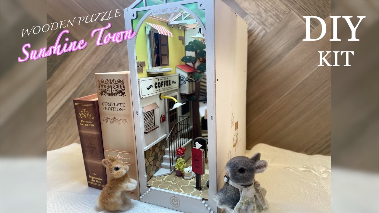 Sunshine Town❤ 3D Wood Puzzle] Miniature Dollhouse Handmade Kit