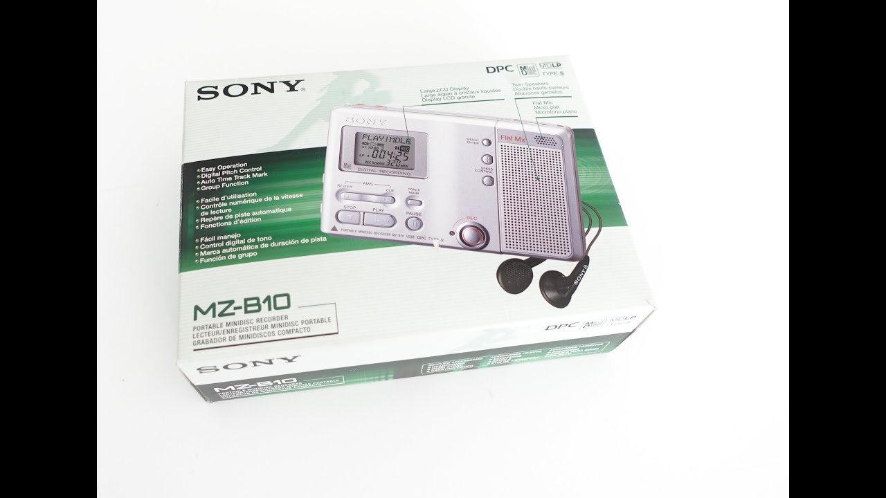 SONY MiniDisc Player MZ-B10 - Twin Speakers - HD Unboxing & direct