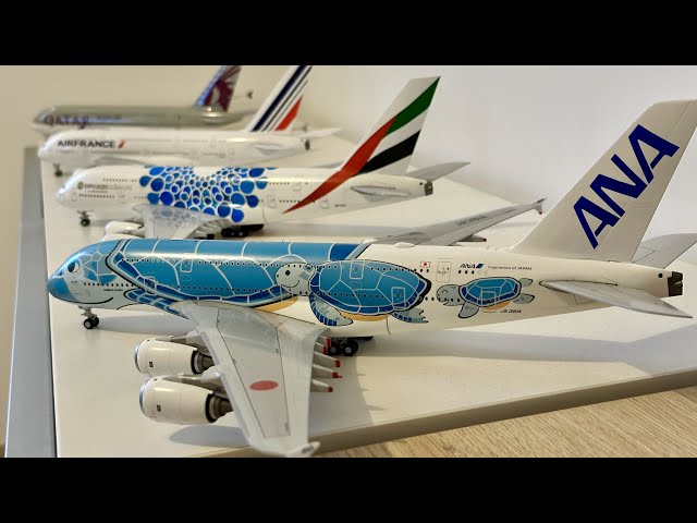 4K - ANA Airbus A380-800 Flying Honu livery Unboxing 1:200 Diecast