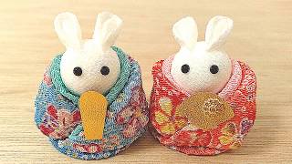 つまみ細工】🐰うさぎの雛人形の作り方🐰【縫わずにできる】Handmade