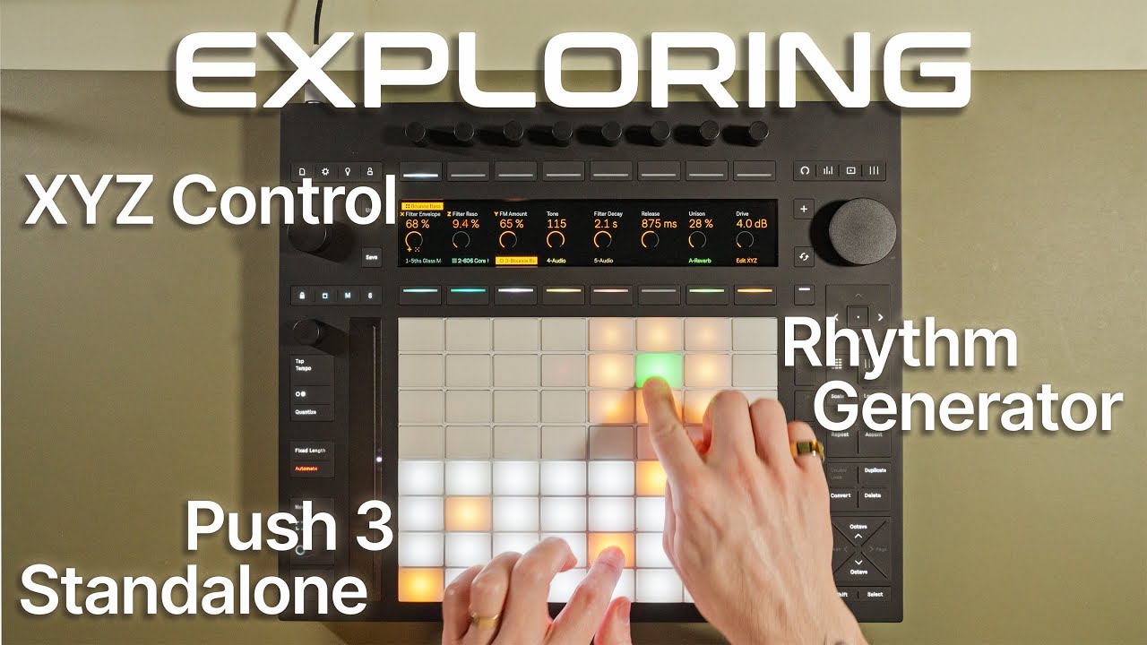 Ableton Push 2.3: XYZ Control + Rhythm Generator = Happy Accident