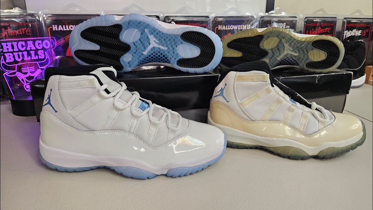 Air Jordan 11 Columbia 1996 OG VS 2024 retro comparison - YouTube
