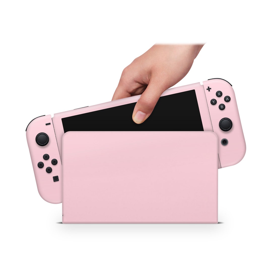 OLED Nintendo Switch スキンシール ソリッドピンク ラップビニール