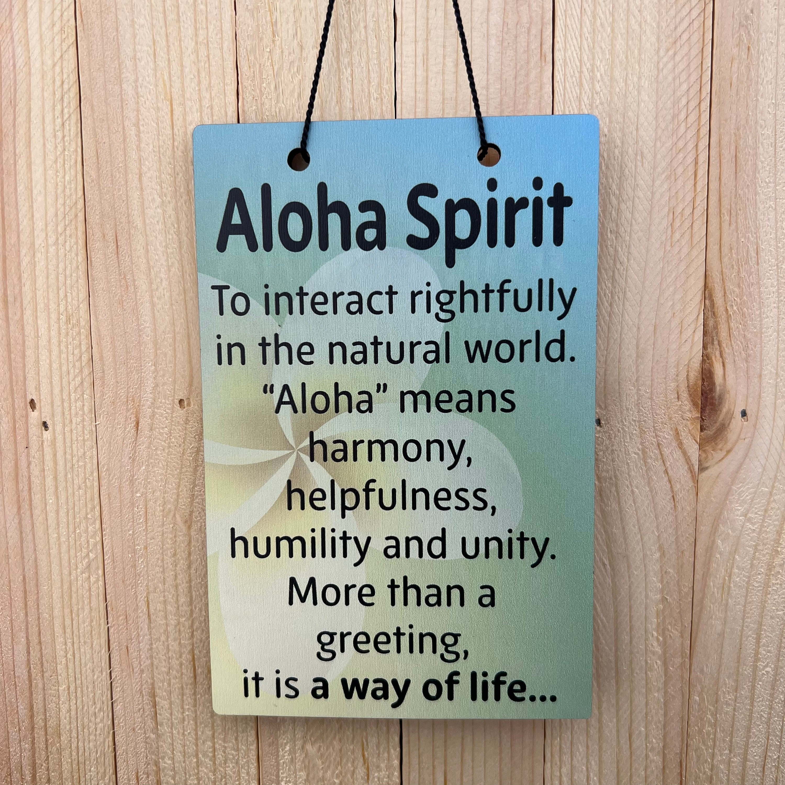 Aloha Spirit Wall Tag | Hawaiian Saying | Wall Art | Spiritual