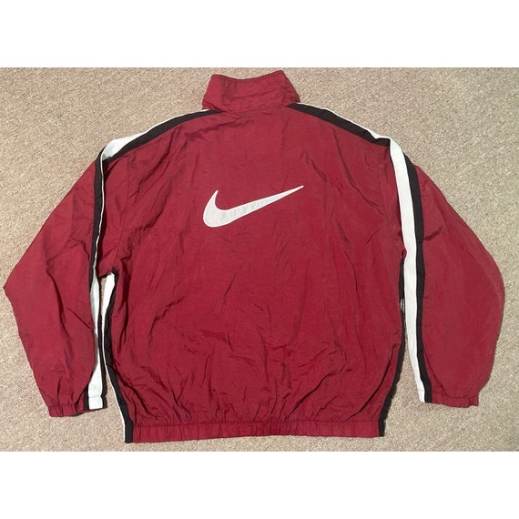 Vintage 90s Men's XXL 2XL Nike Big Swoosh Full Zip Windbreaker