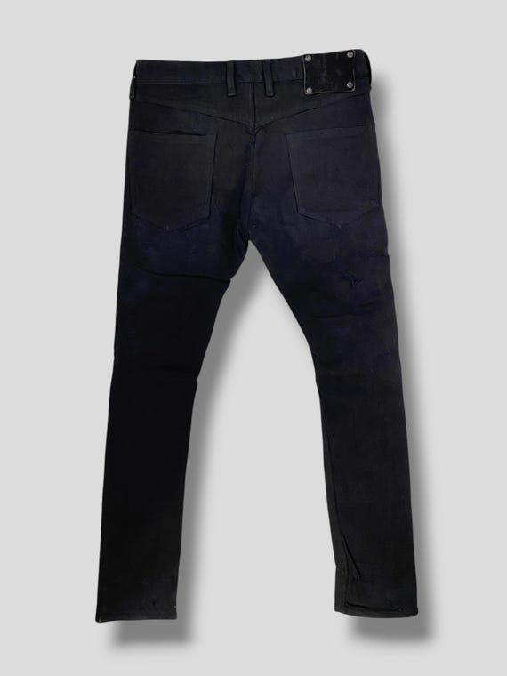 Vintage Y2k Isamu Katayama Backlash Leather Trim Distressed Pant