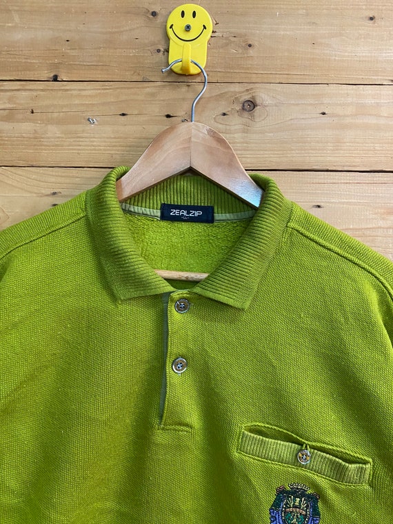Vintage ZEALZIP Embroidery Logo Collared Sweatshirt Size LL - Etsy