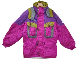 Vintage 90's Goldwin Bomber Ski Jacket Hoodie Colorblock Goldwin