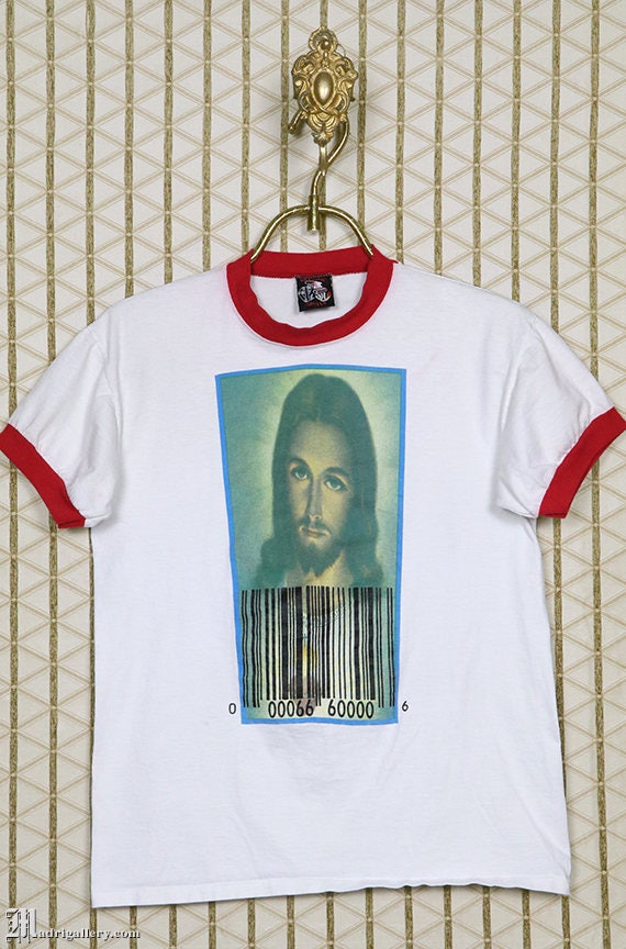 Jesus Christ Barcode T-shirt, Vintage Rare Archaic Smile T-shirt