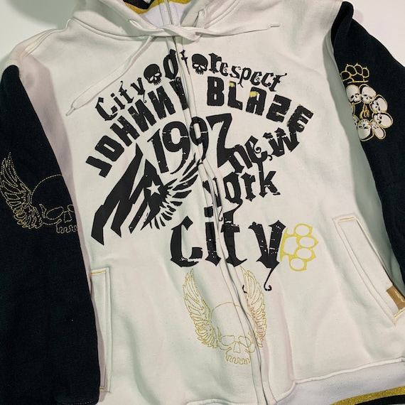 Vintage Johnny Blaze Hoodie City of Respect Rare Hip-hop