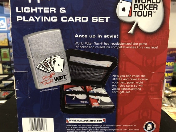 2006 Zippo Lighter & Playing Card Set - World Poker Tour Mint in
