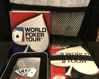 2006 Zippo Lighter & Playing Card Set - World Poker Tour Mint in