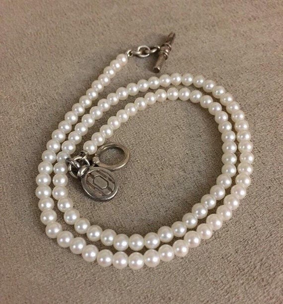 Ralph Lauren Sterling Silver Toggle Clasp Necklace W/shield Token