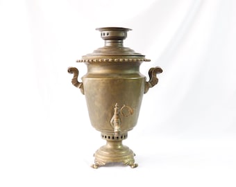 大型真鍮サモワール 20 L、アンティーク サモワール、レア サモワール