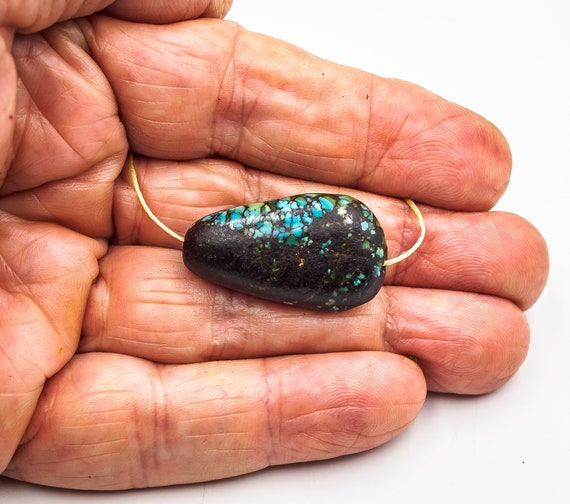 アンティークチベットターコイズビーズ：希少で本物 - Etsy 日本