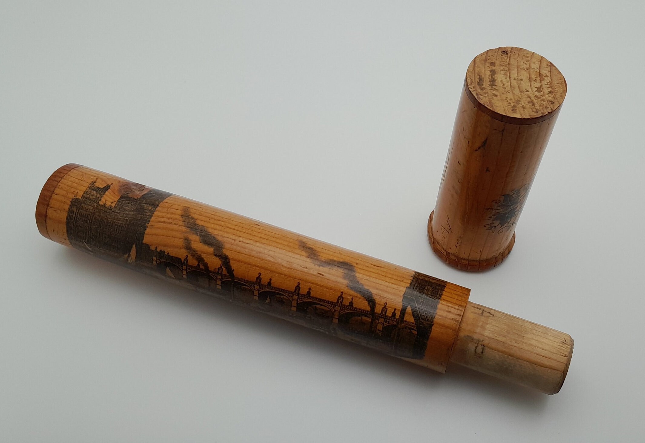 Mauchline Ware-style Knitting Needle Case, Westminster Bridge, C