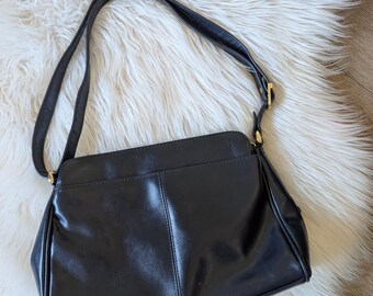 SW6 London by Jane Shilton Black Shoulder Bag – 90s/y2k Faux
