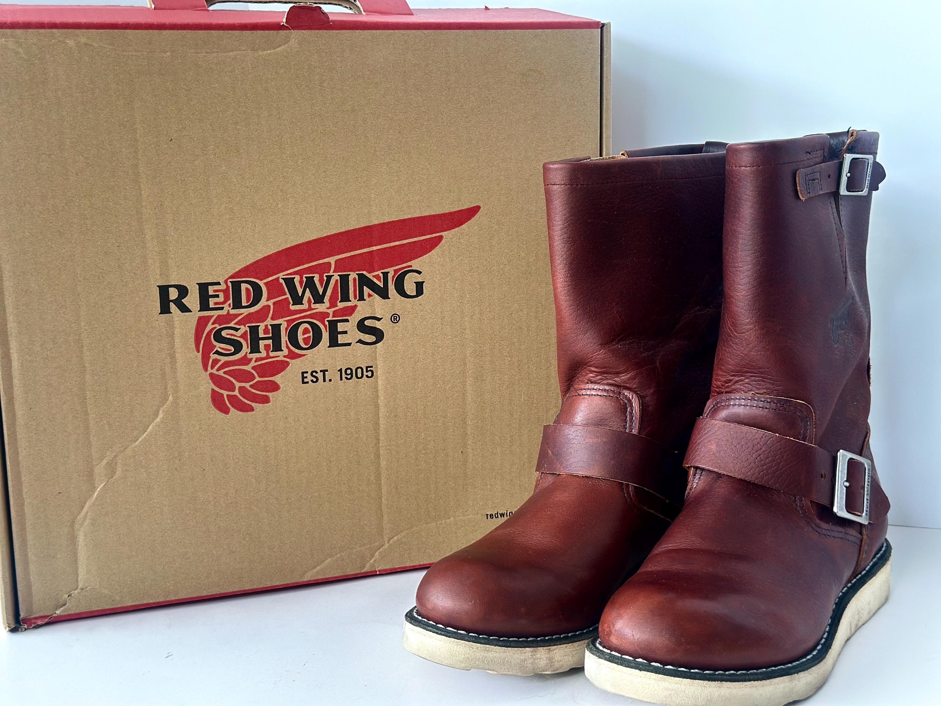 Vintage Red Wing 2970 Engineer Boots: Briar Oil Slick Leather
