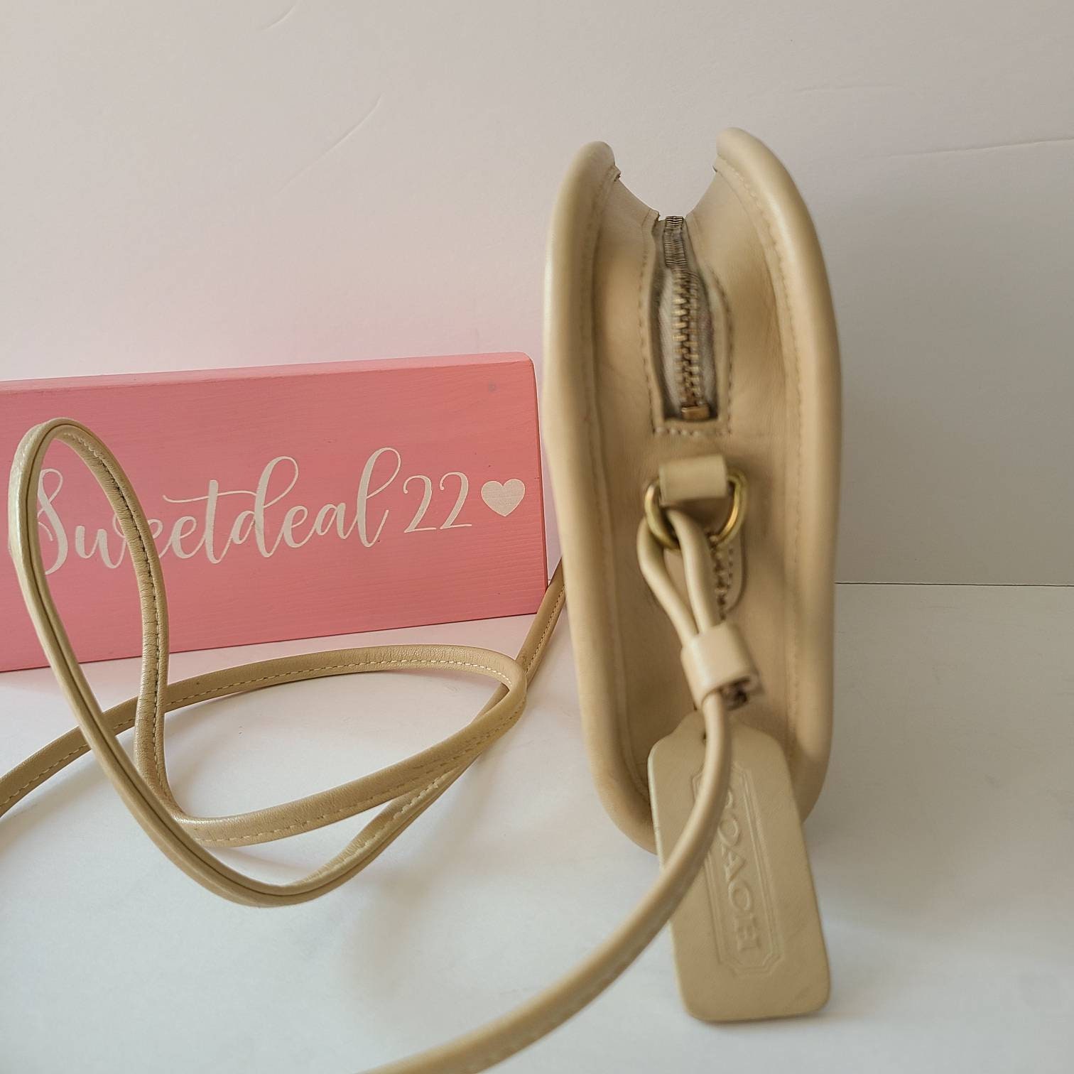 Vintage Coach Bone Abby Zip Top Shoulder Crossbody Bag - Etsy