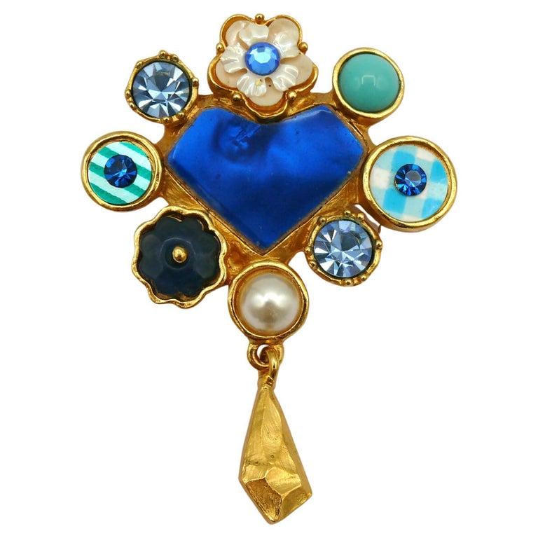 CHRISTIAN LACROIX * ヴィンテージ ブルー ハート ブローチ - Etsy 日本