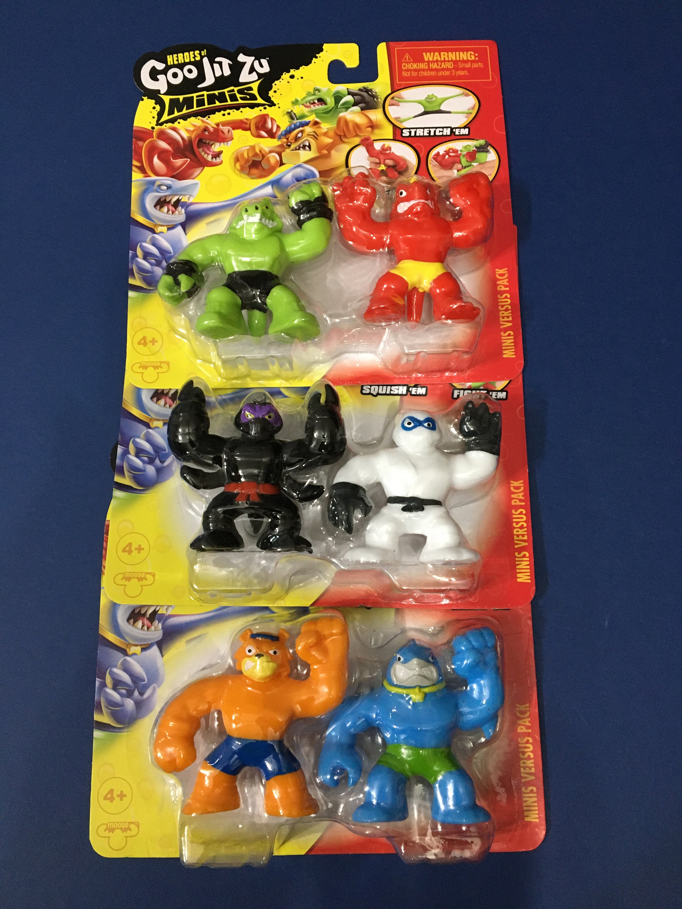 Set of 3 Carded Heroes of Goo Jit Zu Minis Figures Wrestlers - Etsy