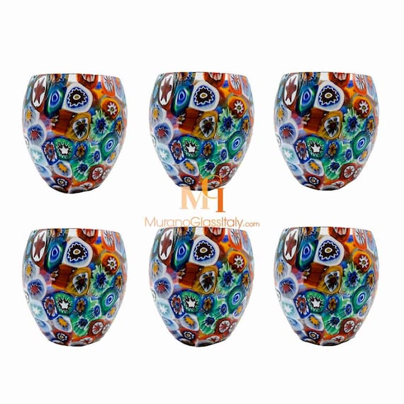 ミルフィオリ ムラーノガラス タンブラー - 手吹きベネチアンガラス (6