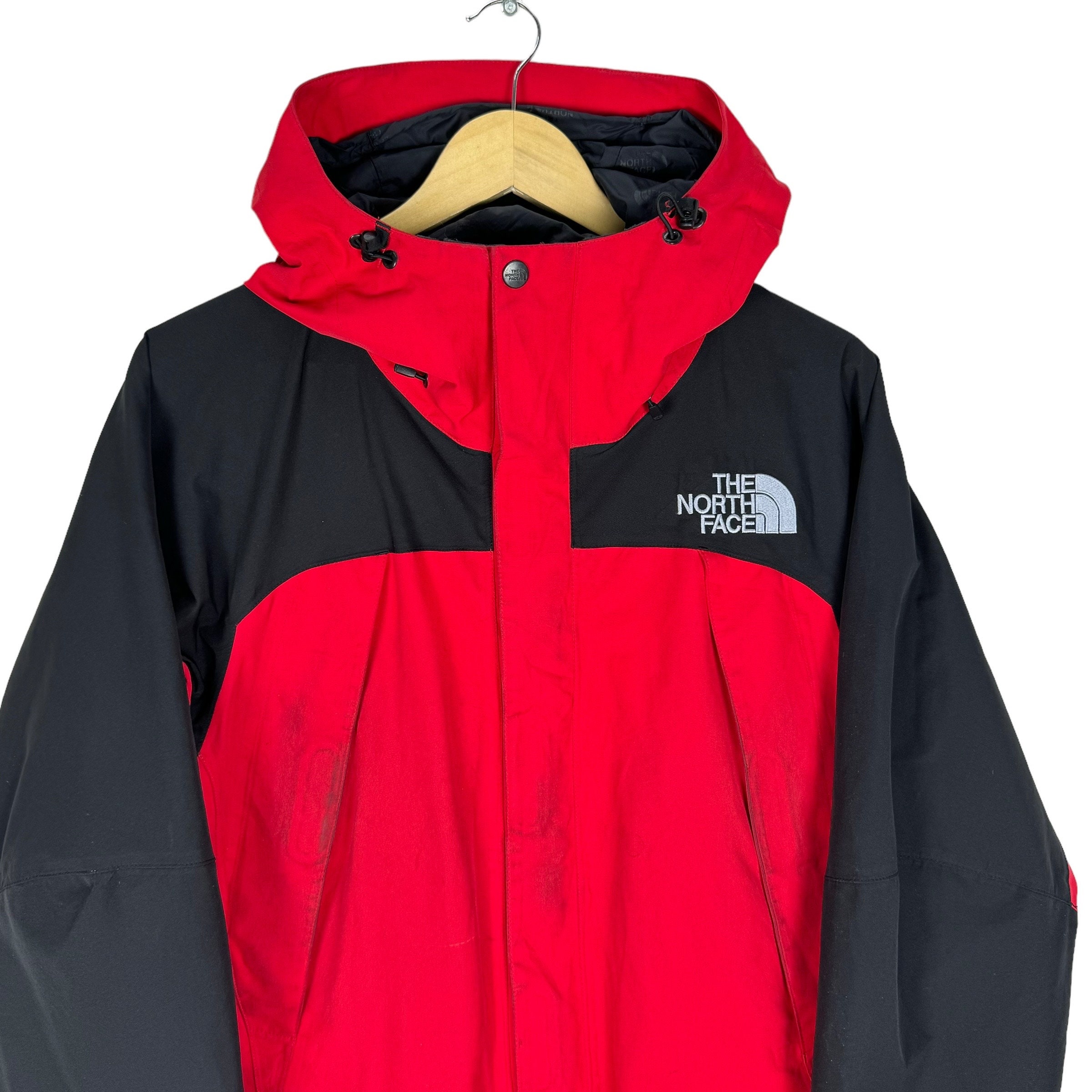 The North Face Goretex Jacket Hoodie Windbreaker Zip Red Colour