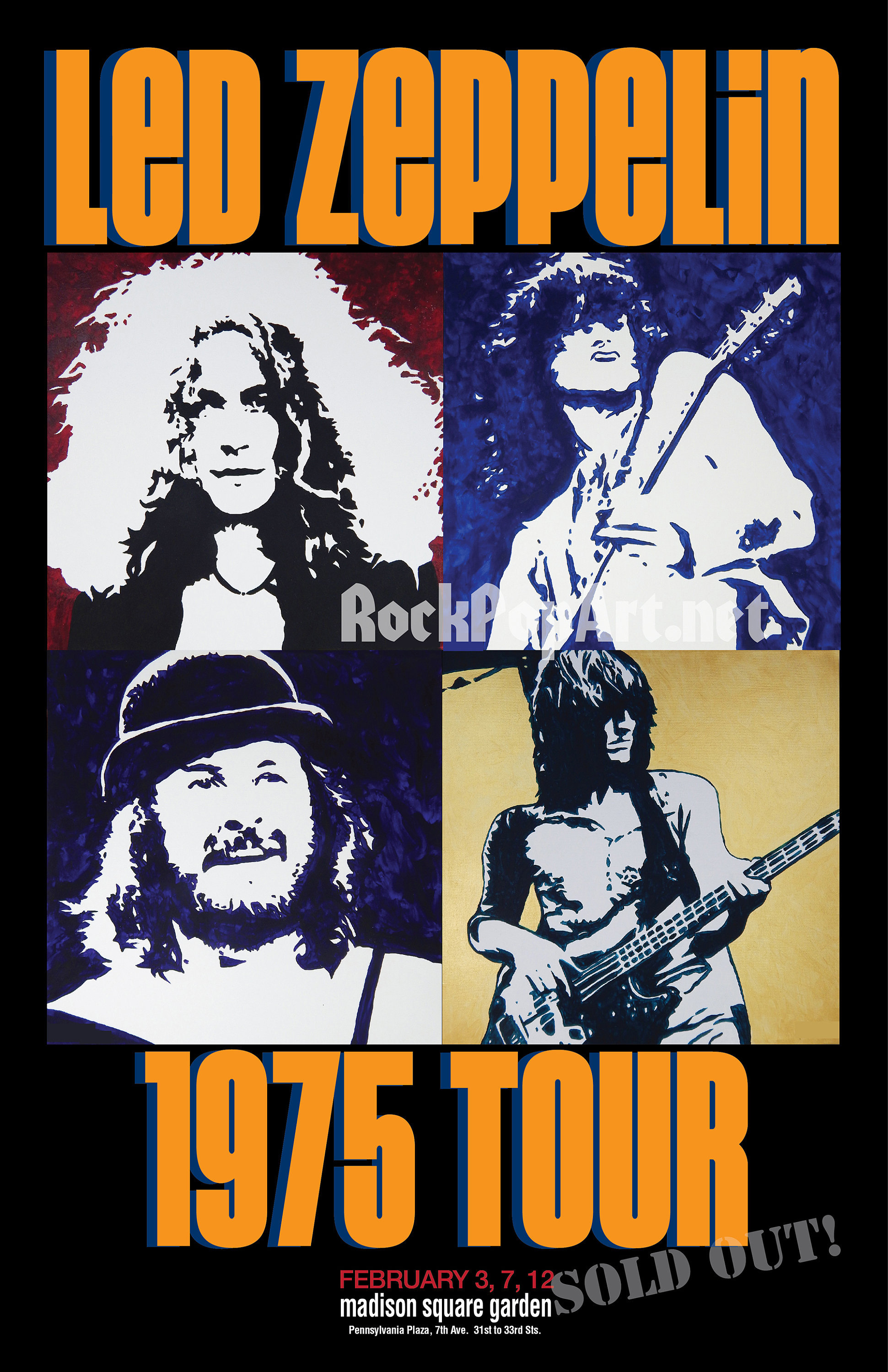 LED ZEPPELIN 1975 Tour NYC Subway Concert Poster Re-imagines the