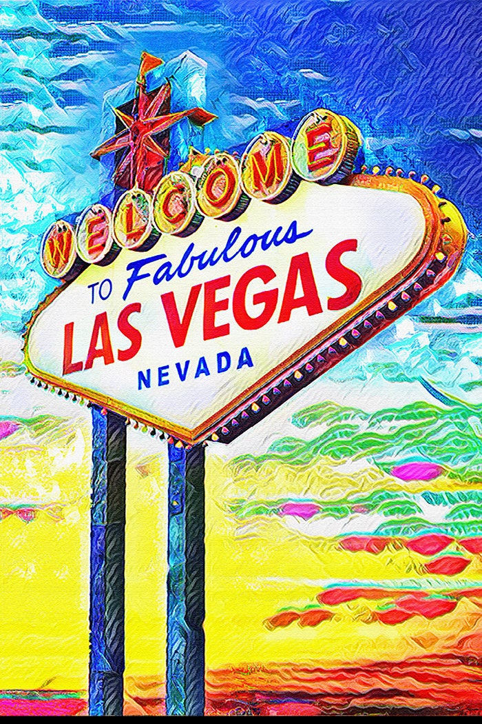 Las Vegas Sign Art Print, Viva Vegas Art, LV Artwork 16x24