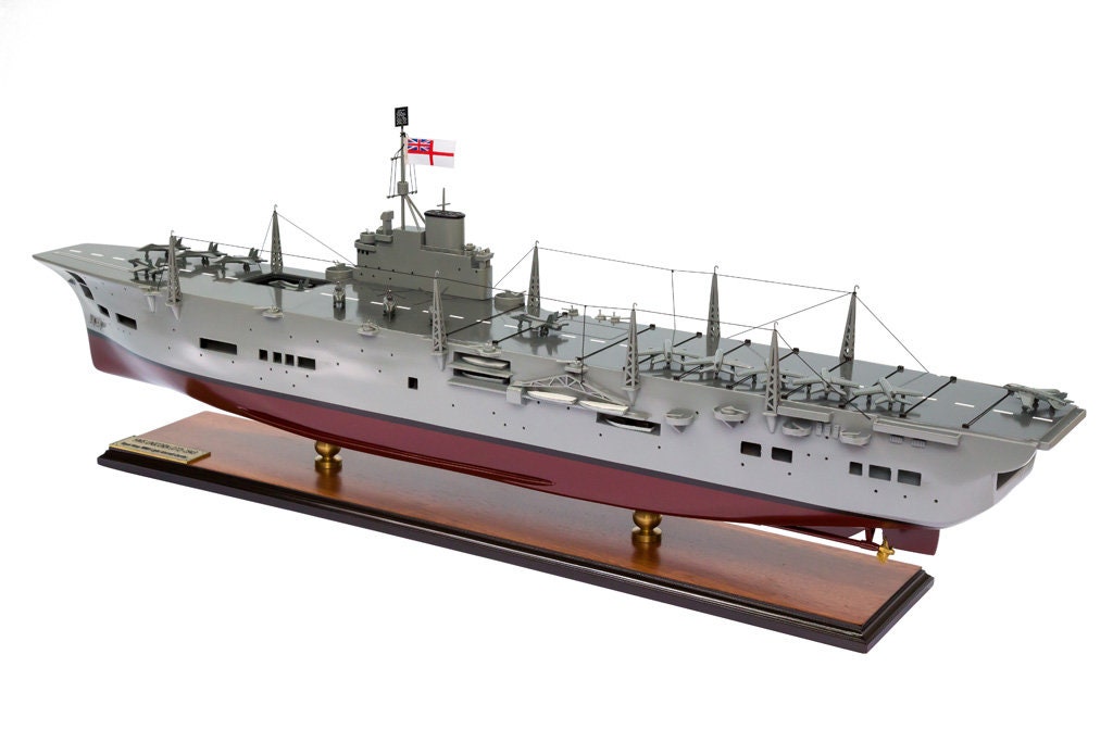 HMSユニコーン航空母艦モデル - イギリス海軍 - 90 cm木製航空母艦
