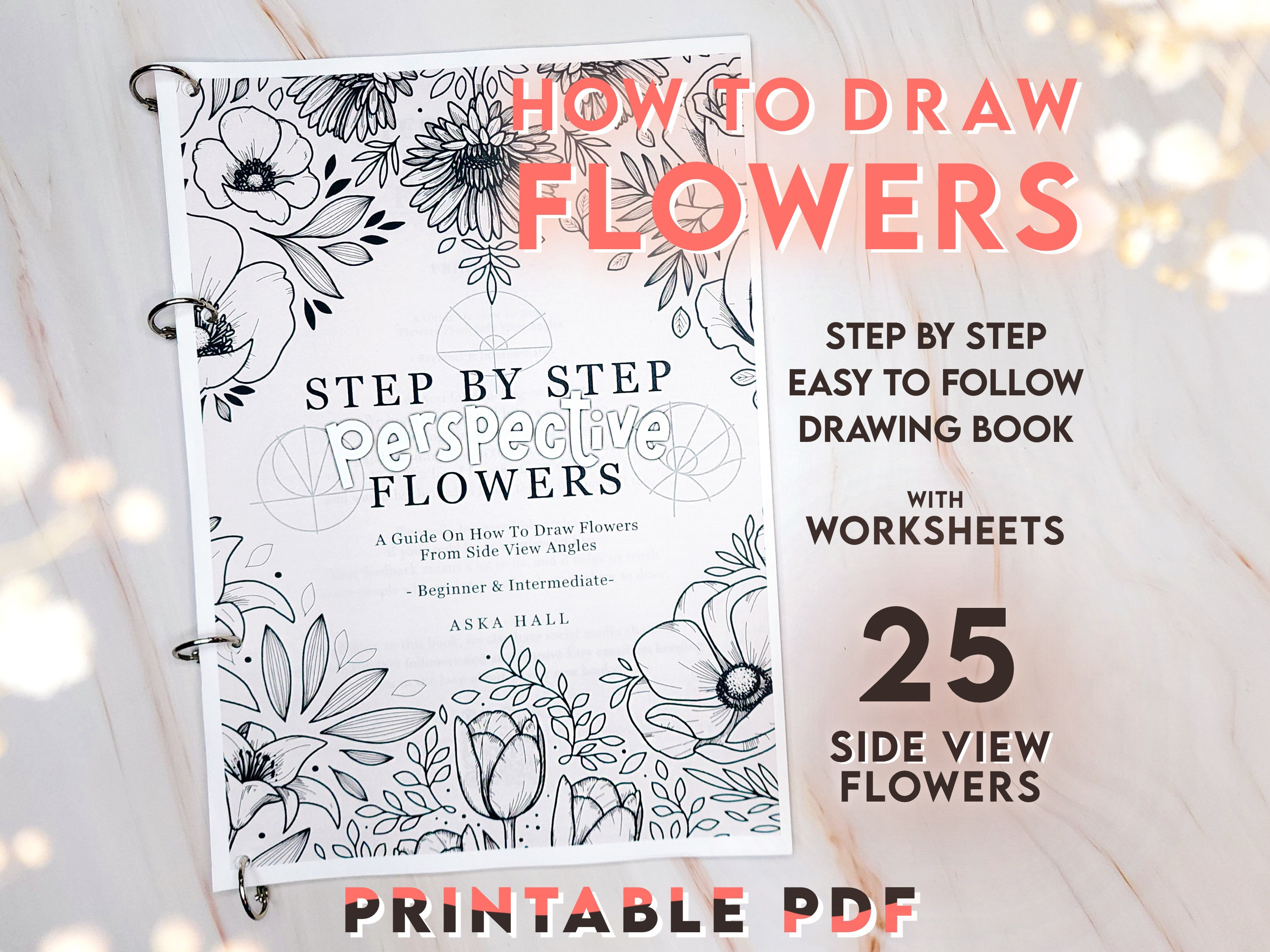 How to Draw Flowers From Side View Angles: A Printable Drawing