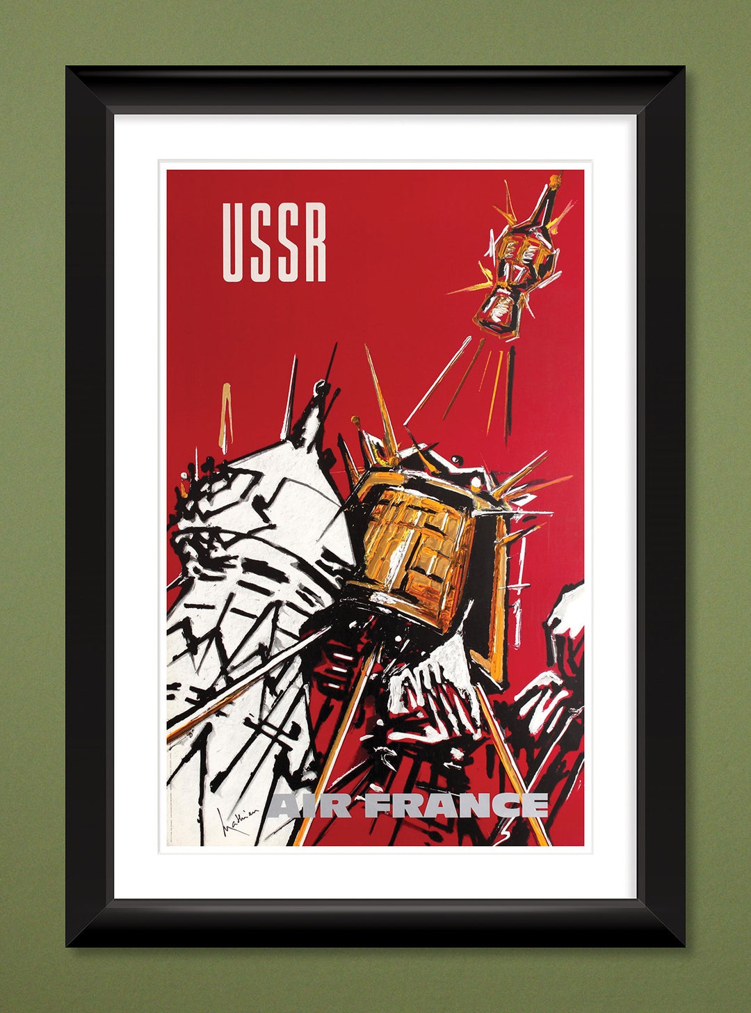 Travel Poster – Air France – USSR (1968) by Georges Mathieu (12x18