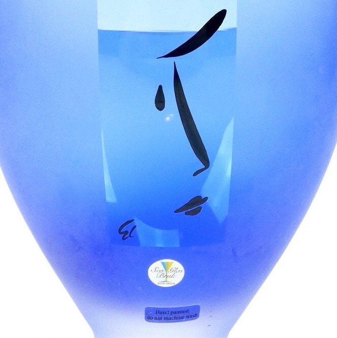 ブルーコスタボダガラス花瓶 - サイン入り - Etsy 日本
