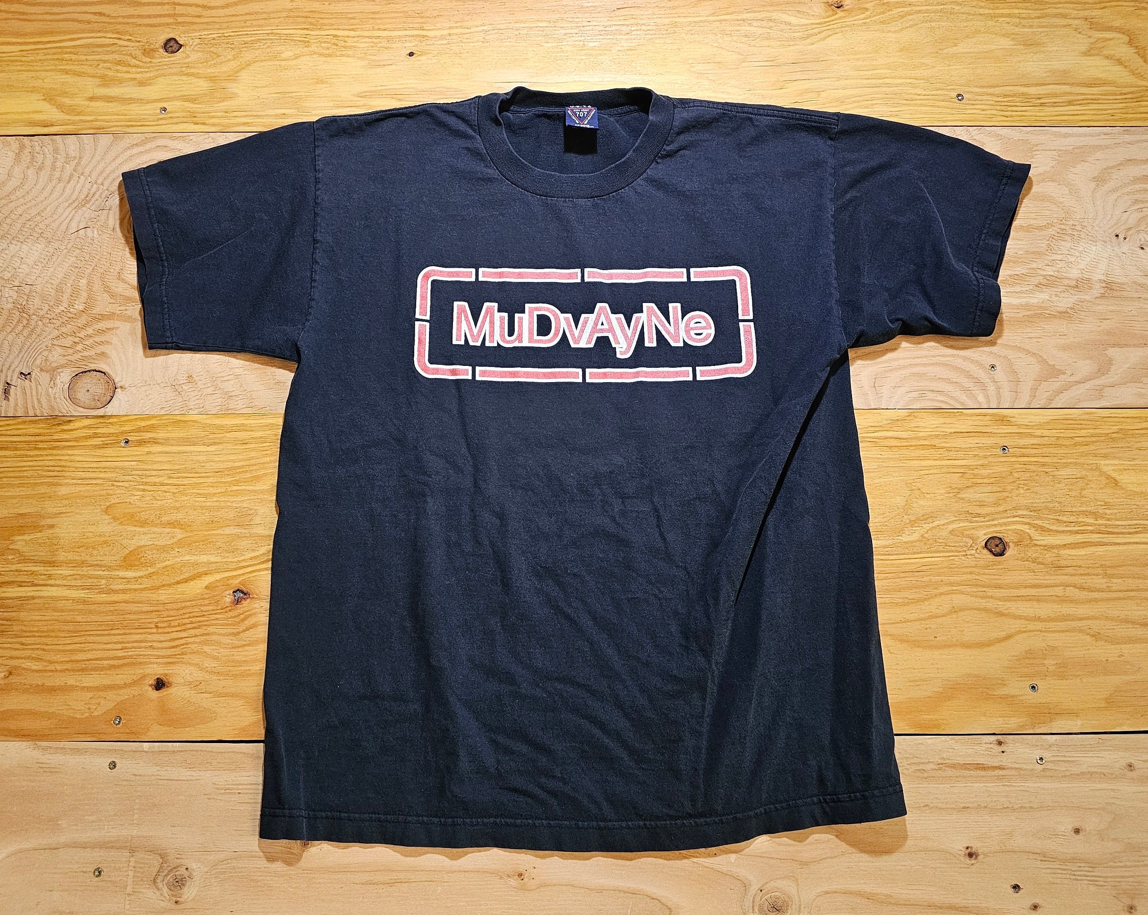 Vintage Mudvayne Rock Band T-shirt Double Sided Graphic Black Red