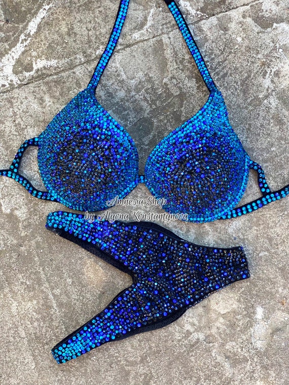 競技用ビキニセット - ラインストーンフィットネス - NPC - IFBB