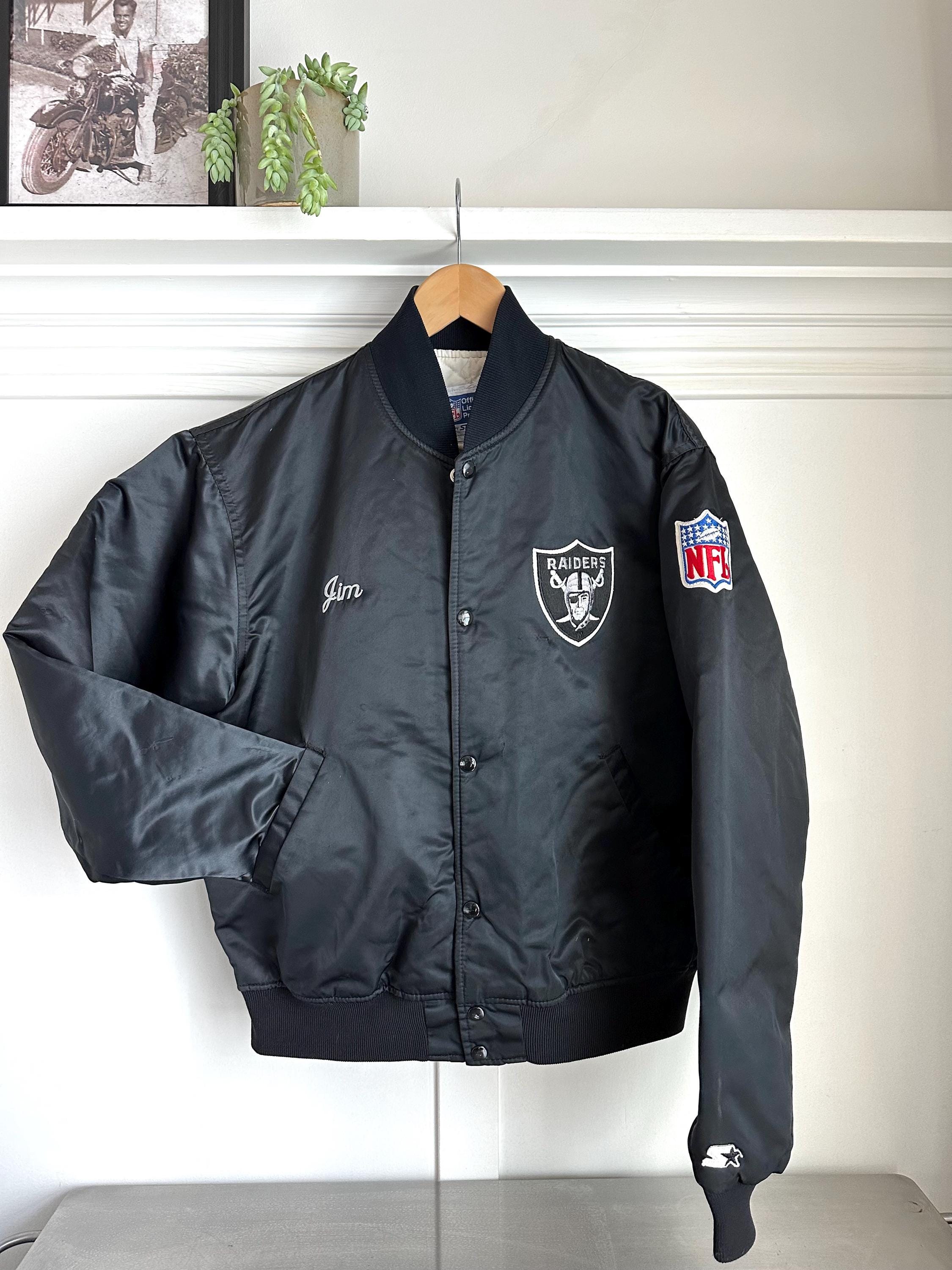 Raiders 1980s Embroidered Starter Jacket Large 