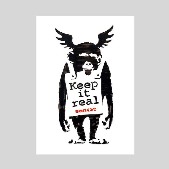 Keep It Real Monkey by Banksy Art Print - Etsy