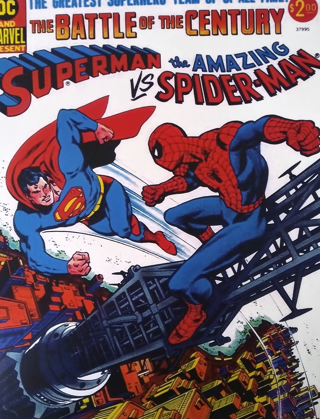 スーパーマン vs スパイダーマン コミックカバー ラミネートプリント