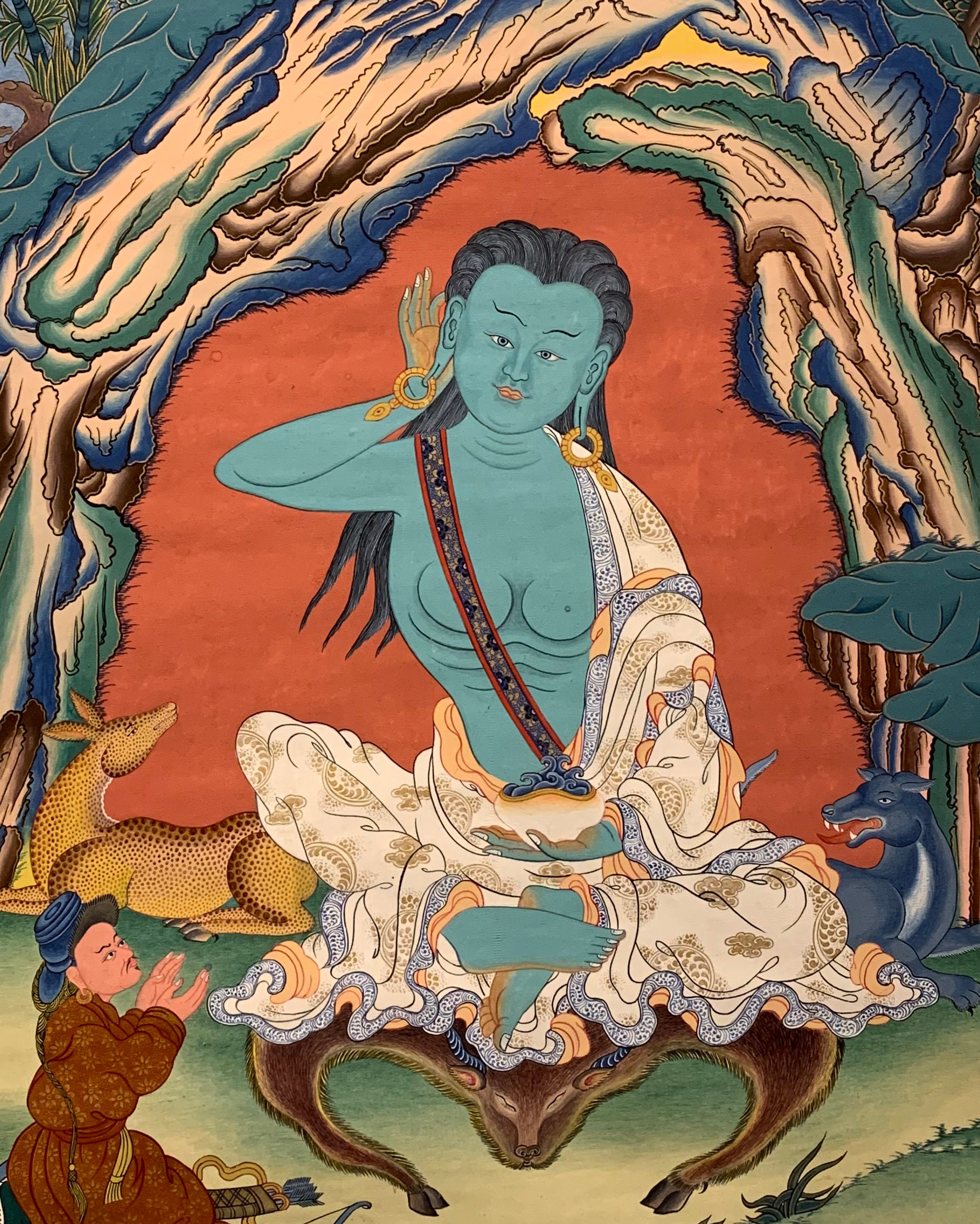 ミラレパ・タンカ：手描きのチベット仏教美術 - Etsy 日本