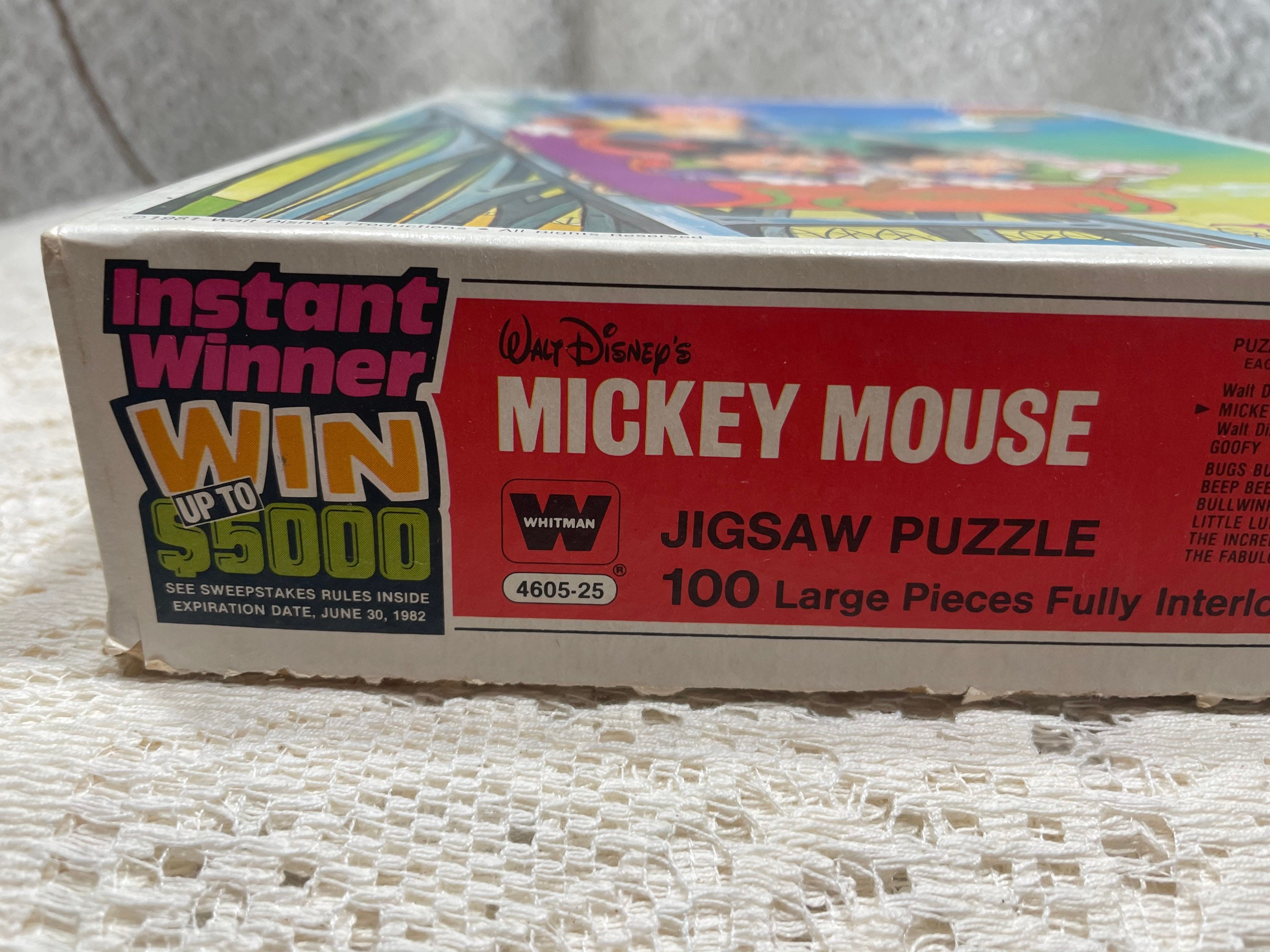 Vintage Mickey Mouse Walt Disney Roller Coaster Puzzle, Vintage