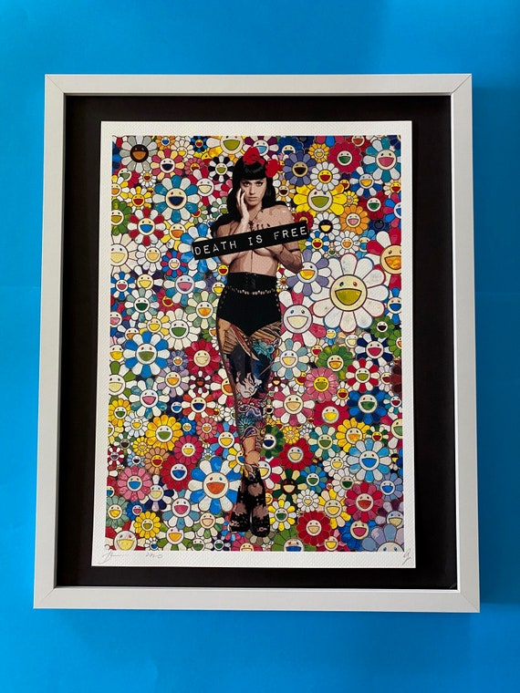 DEATH NYC Hand Signed Street Art Print Framed Large 16x20 in With