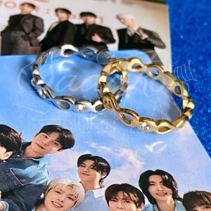 ATEEZ 8 Makes 1 Team - Gold or Silver Ring With Gemstones