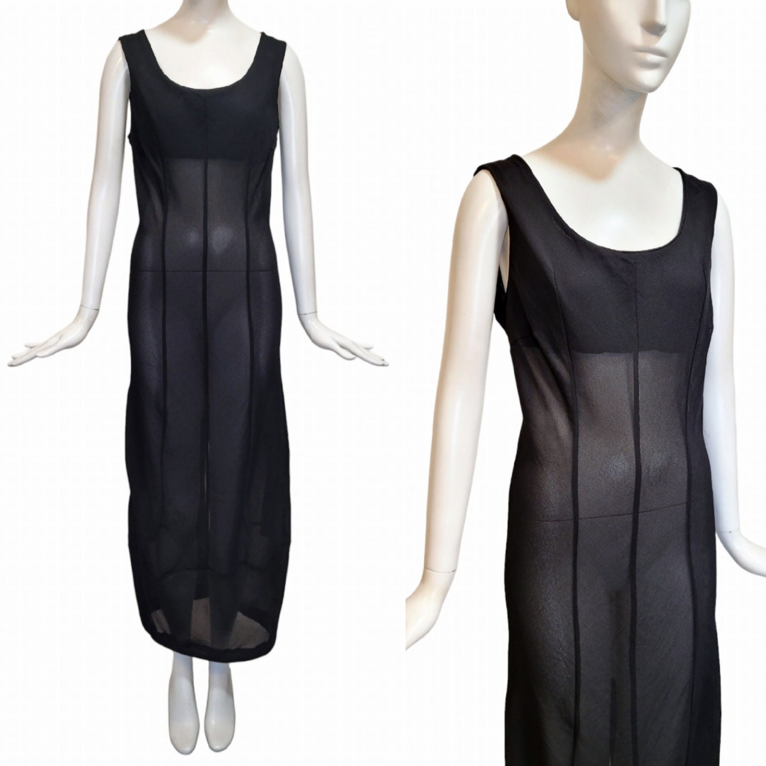COMME DES GARCONS Vintage 1997 Black Sheer Dress - Etsy