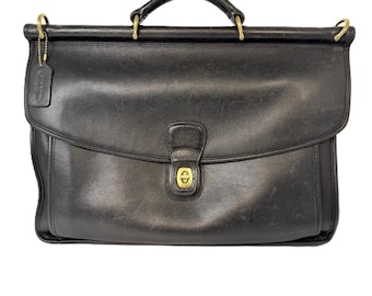 Vintage Coach Bag-metropolitan Black Leather Briefcase-laptop Bag