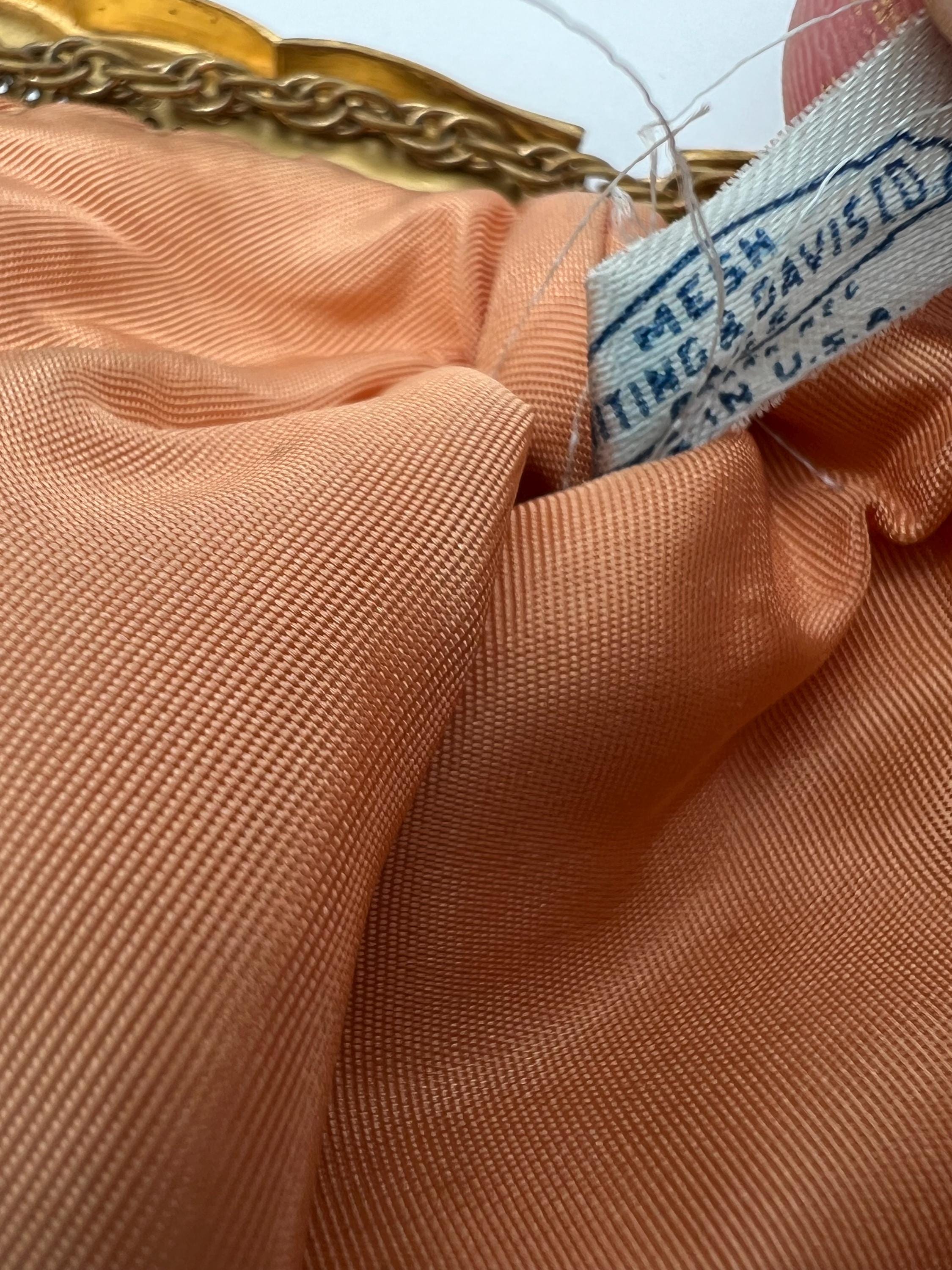 Vintage Whiting and Davis Gold Mesh Rhinestone Clasp Small