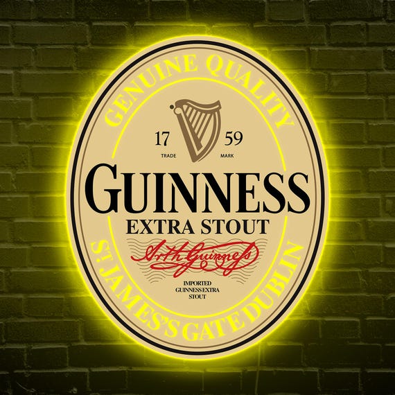 ギネスのネオンサイン、ギネスビールのサイン、ギネスのLEDサイン