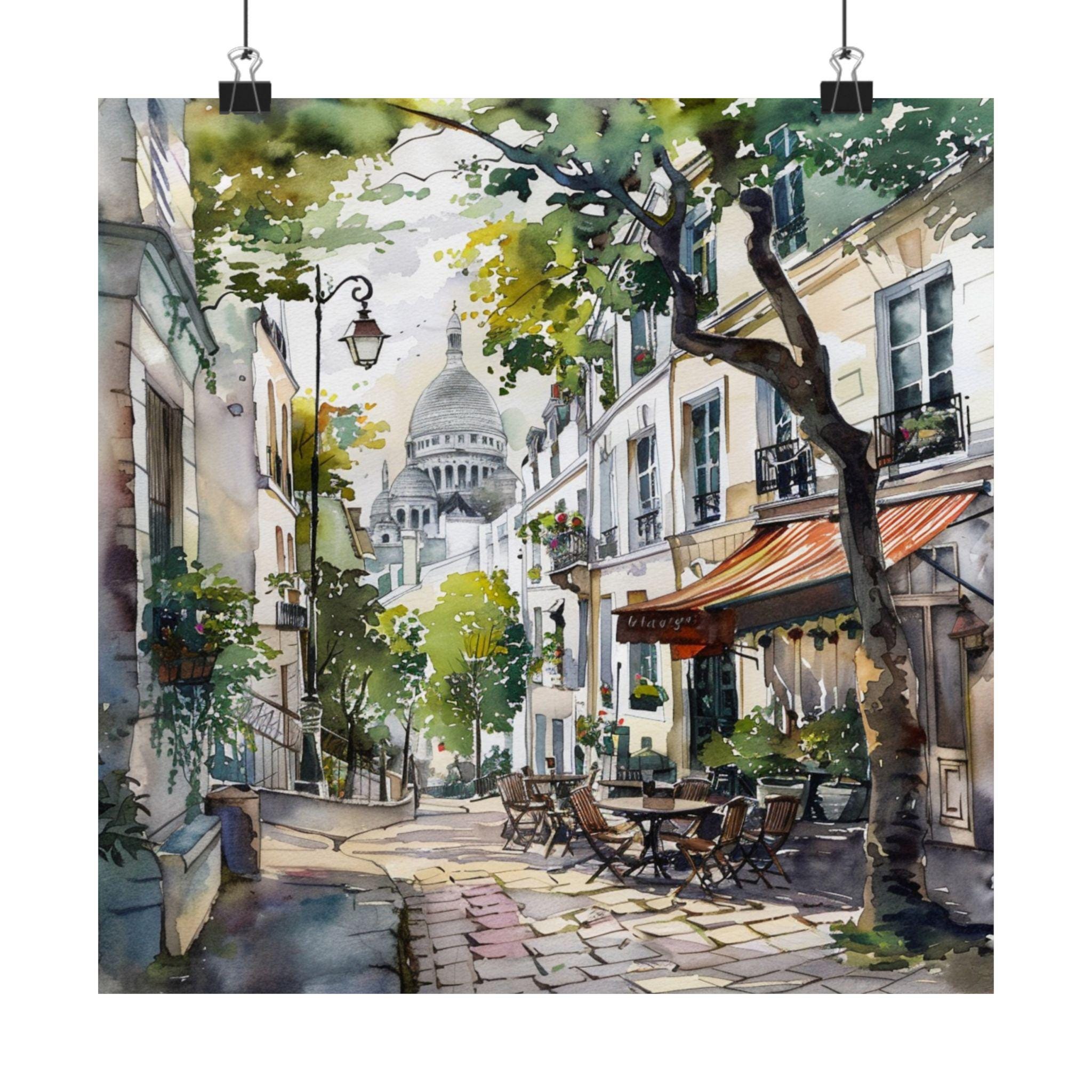 Montmartre Paris Painting, France Art Print, French Wall Decor