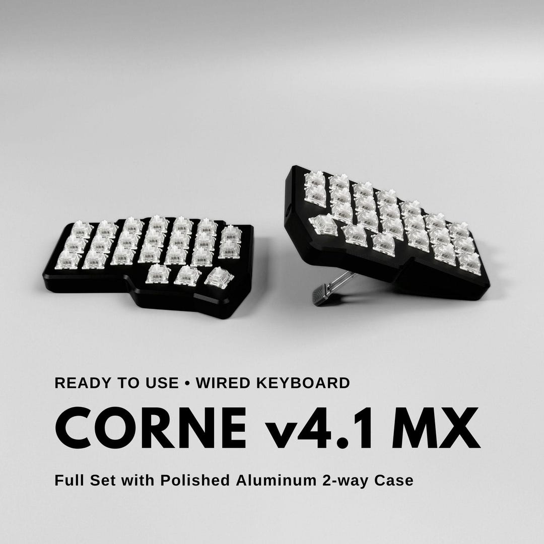 Ready to Use Corne V4.1 MX With Polished Aluminum 2-way Tenting