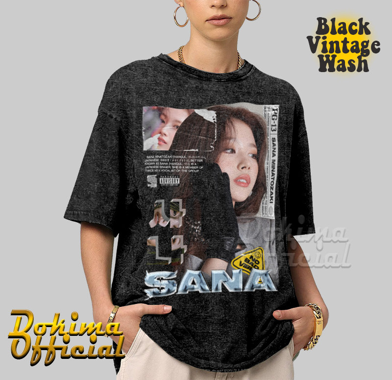サナ TWICE シャツ、TWICE グラフィック Tシャツ、サナ TWICE Kpop
